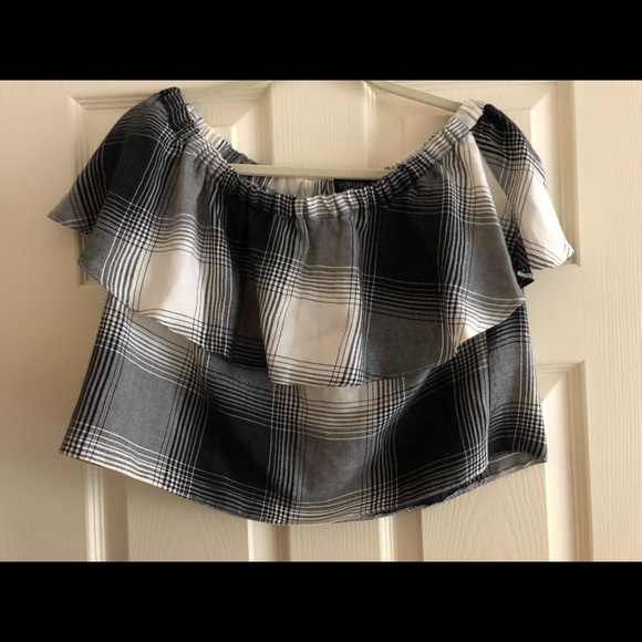 Off the should plaid topshop shirt - Picture 1 of 2